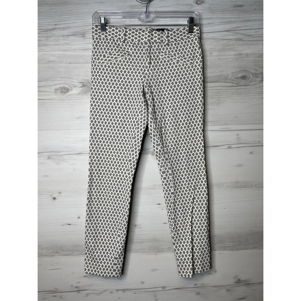Gap Skinny Ankle Pants Womens 2 Regular Black‎ Diamond Pattern Stretch Cotton